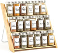 Orii 18 Jar Bamboo Compact Spice Rack with Spices Included & 5-Year Free Spice Refill Program for Countertop or Kitchen Drawer with Glass Jars by Orii