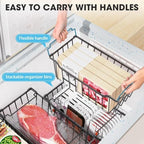 SUNALLY Freezer Organizer Bins, 8 Pack Stackable Pantry Storage Bins, Black - Image 4