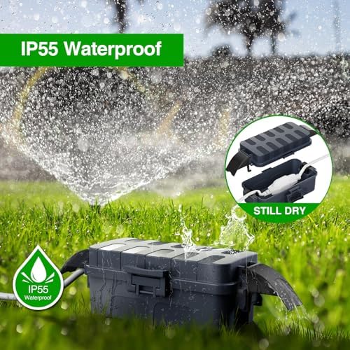 Flemoon Small Outdoor Electrical Box, IP55 Waterproof Extension Cord Cover - Image 5