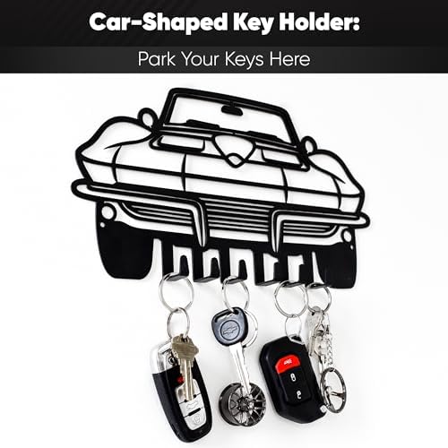 MOOH Metal Automotive Key Holder with 6 Hooks - Unique Wall Mounted Car Lovers Gifts for Men & Women - Cool Man Cave Decor - Image 2