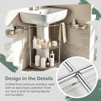 2027 New Pedestal Sink Organizer, 2-Tier Freestanding Stainless Steel Rack - Image 3