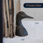 Decorative Distressed Cast Metal Duck Head Bookends - Heavy Duty Book Stopper for Shelves, Cute Novelty Book Holder - Rustic Vintage Home Office Organizer Set of 2 - Image 4