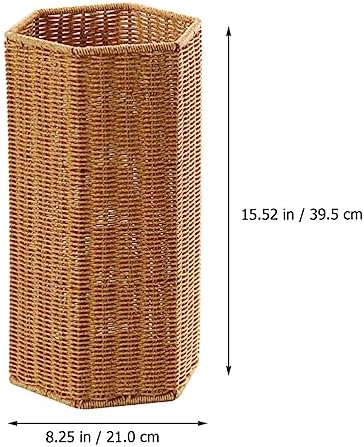 Alipis Woven Umbrella Stand for Entryway Freestanding Umbrella Holder Basket Storage Rack Tall Floor Woven Bucket Flower Vase for Canes Walking Sticks Organizer - Image 7
