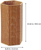 Alipis Woven Umbrella Stand for Entryway Freestanding Umbrella Holder Basket Storage Rack Tall Floor Woven Bucket Flower Vase for Canes Walking Sticks Organizer - Image 7