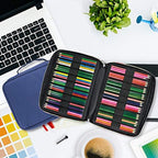 YOUSHARES 166 Slots Colored Pencil Case, 110 Slots Gel Pens fo Coloring Case Organizer, Handy Multilayer Color Pencil Holder for Glitter Gel Pens, Refills, Colored Pencils for Adults & Artist (Blue) - Image 5