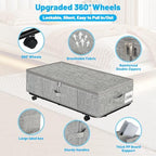 Large Sturdy Under Bed Storage with Wheels, 2 Pack 50L Rolling Underbed Storage Bins, Under Bed Containers Drawer with Metal Bottom Support, Bedroom Organizer with Lids for Clothes, Shoes, Blankets - Image 3