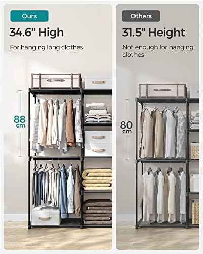 SONGMICS Portable Closet, Storage Organizer, 71.7 x 16.9 x 71.7 Inches - Image 4