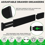 4 Pack Bamboo Drawer Dividers Organizer with Inserts 2.6'' High - Image 4