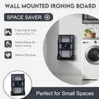 Wall Mounted Ironing Board,Space-Saving Compact Wall Mount Fold Down Iron Board for Laundry Room, 36" x 12", Black - Image 4