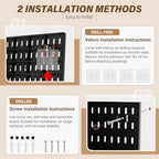 AKTOP Plastic Peg Board Wall Organizer 4-Pack, 12"x12" Pegboard Kit, Black - Image 7