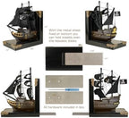 SAILINGSTORY Wooden Pirate Ship Model Bookends Black Pearl, Set - Image 2