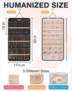 BAGSMART Hanging Jewelry Organizer Necklace/Earring/Ring 2-Sided XL Black - Image 5
