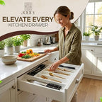Bamboo Kitchen Utensil Drawer Organizer for Silverware | 100% Natural Expandable 14-20 Inch Kitchen Drawer Organizers for Utensils | Non-Slip Base | Screwed Joints for Long-Lasting Durability - Image 5