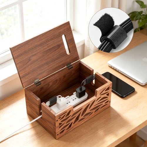 Wooden Cable Management Box, Large Cord Hider Box, Cord Box - Image 2
