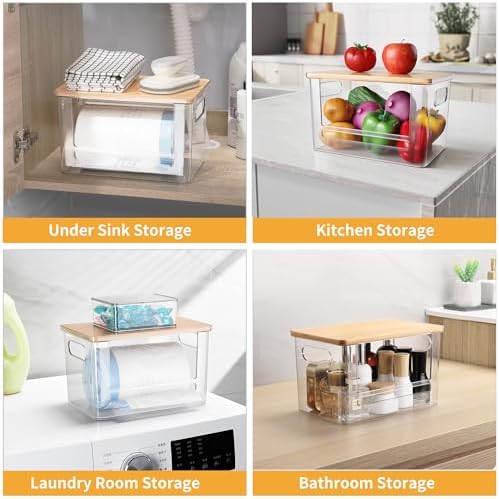 3Pcs Extra Large Laundry Room Organization and Storage, Stackable Storage Drawers, Trash Bag Holder Under Sink, Garbage Bag Dispenser Roll Holder for Vanity, Bathroom,Cabinet,Desk Organization - Image 4