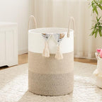 Artfeel Laundry Basket,Woven Cotton Rope Laundry Hamper,80L for Decorative Storage of Dirty Clothes,Toys and Blankets in Bathroom,Bedroom and Living Room by Artfeel