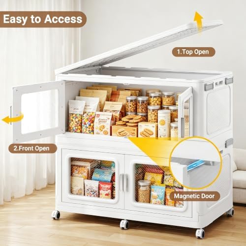 BROVIEW 660 Qt Extra Large Stackable Storage Bin with Lid, 3 Pack White - Image 6