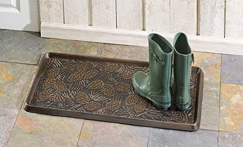 HF by LT Pine Cone Rubber Boot Tray, 32 x 16 inches, One-Piece Seamless Construction, Durable Vulcanized Rubber, Year Round Use Indoors or Outdoors, Copper - Image 3