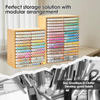 Marker Organizer for 288 Markers,Bamboo Wooden Desk Storage Organizer Rack,Markers Pens Pencils Art Brushes Storage Holder for Home Classroom Office Decor - Image 6