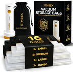16 Pack Vacuum Storage Bags with Electric Pump for Clothing, Home & Travel by Unknown