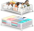 Under Bed Storage with Wheels, 2 Pack Foldable Metal Under Bed Storage Containers, 60L Rolling Underbed Storage, Easy Assembly Under The Bed Storage for Bedroom Clothes Shoes Blankets by YEEBONIX-UnderBedStorage