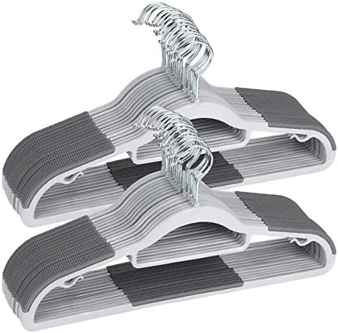 50 Pack Plastic Clothes Hangers, Non-Slip, Space-Saving, Heavy Duty by TIMMY