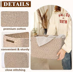 Storage Baskets for Organizing, 4 Pack Baskets for Shelves, Decorative Storage Bins for Shelves, Cotton Rope Storage Basket with Handles, Woven Basket for Storage, 13''Lx8.7''Wx7.9''H, Brown - Image 5