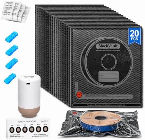 3D Printer Filament Storage Kit, 20 Vacuum Bags with Pump & Humidity Cards by Unknown