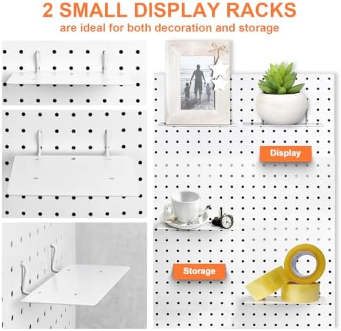 Pegboard Organizer Accessories 18 Pack, Peg Board Hooks Assortment (White) - Image 6