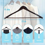 King Mills 21-inch Wide Shoulder Wooden Hangers, Cherrywood Color, 12 Count - Image 2