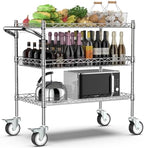 Leteuke 3 Tier Rolling Carts with Wheels, Heavy Duty Rolling Utility Cart by Leteuke
