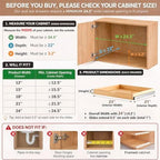 Menkxi 2 Set Wooden Pull out Cabinet Organizer Fully Assembled Slide out Pantry Drawer with Gentle Close Storage Shelf Tray for Base Kitchen Under Sink Bathroom Accessory(Wood Color,24'' X 21'' X 3'') - Image 2