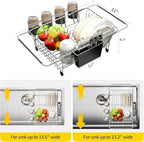 PureBox Expandable Dish Drying Rack Over/in-Sink Stainless Steel Organizer - Image 3