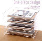 SANRUI Acrylic Paper Organizer Letter Tray for Desk, 4 Tier Enlarged File Sorter,Clear File Holder Desktop Shelf Document Storage for School Office Home - Image 5