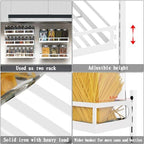 X-cosrack Wall Mount Spice Rack Organizer 5 Tier Height-Adjustable Hanging Spice Shelf Storage for Kitchen Pantry Cabinet Door, Dual-Use Seasoning Holder Rack with Hooks, White - Image 5