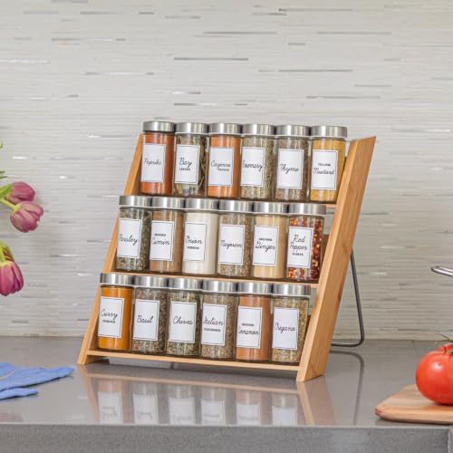 Orii 18 Jar Bamboo Compact Spice Rack with Spices Included & 5-Year Free Spice Refill Program for Countertop or Kitchen Drawer with Glass Jars - Image 4