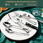 49-Piece Silverware Set with Bamboo Organizer,Flatware Utensil Set for 8 - Image 4