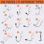 INCLY 280PCS Upgraded Pegboard Hooks Assortment with Bins & Cups - Image 7