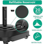 QZER Large Fillable Umbrella Base with 5 Wheels, Outdoor Umbrella Stand - Image 3