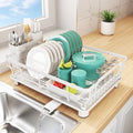 Dish Drying Rack for Kitchen Counter,12.8" W x 16.9" L,White by Ricobes