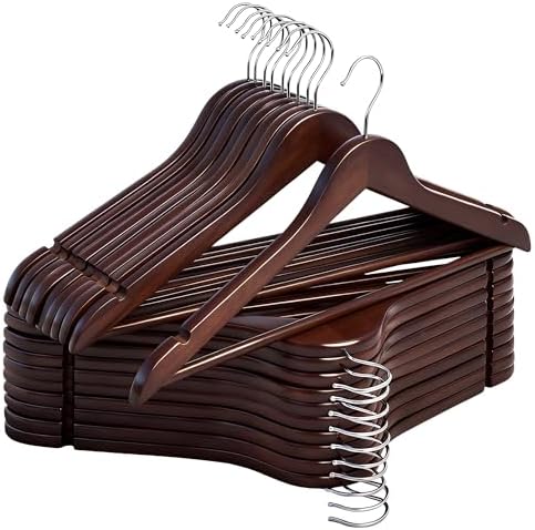 StorageWorks Wooden Coat Hangers, 20 Pack Wood Clothes Hanger for Closet by StorageWorks