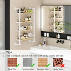 IBUYKE 4 Tier Spice Rack Wall Mount for Kitchen,Natural TLJ016R - Image 6