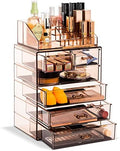 Sorbus Makeup Organizer, 6-Drawer Acrylic 2-Piece Set (Bronze Glow) by Sorbus