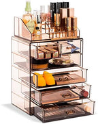 Sorbus Makeup Organizer, 6-Drawer Acrylic 2-Piece Set (Bronze Glow) by Sorbus