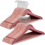 TOPIA HANGER 30-Pack American Red Cedar Wooden Hangers, Clothes Hangers for Closet, Wood Coat Hanger with Smooth Cut Notches, 360° Swivel Hook, Non-Slip Pants Bar-CT54C30 by TOPIAHANGER