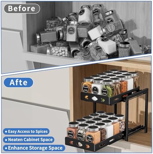 BOIVSHI Spice Rack Organizer for Cabinet, 7.5''Wx10.8''Dx9.2''H - Image 5