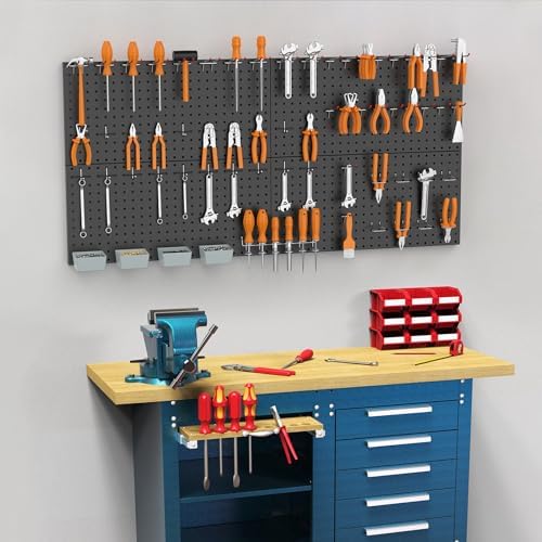 WALMANN Metal Pegboard Kit with Accessories, 24x48 in Garage Tool Pegboards - Image 2
