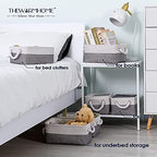 TheWarmHome Small Storage Baskets for Organizing,Storage Baskets for Shelves,Small Fabric Storage Bins W/Handles For Closet Nursery Toy Decorative Foldable (White&Grey, 11.8L*7.9W*5.2H-6 Pack) - Image 6