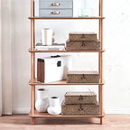 Hipiwe Set of 3 Flat Wicker Basket Bins with Lid - Handwoven Seagrass Boxes - Image 5