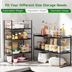 Expandable Kitchen Storage Shelves, 16.5"-27" L x 10.2" W - Image 3